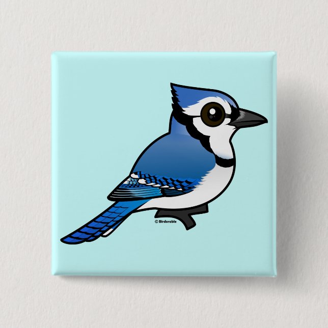 Birdorable Blue Jay 15 Cm Square Badge (Front)