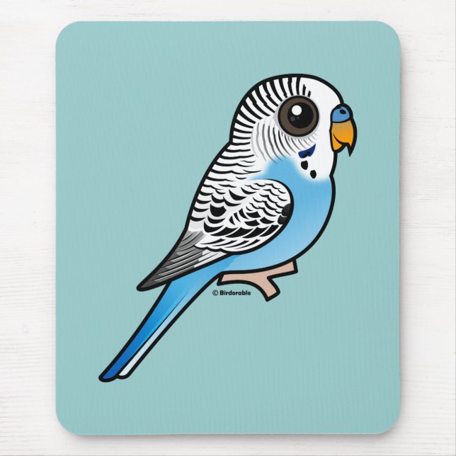 Birdorable Budgie Blue Mouse Mat (Front)