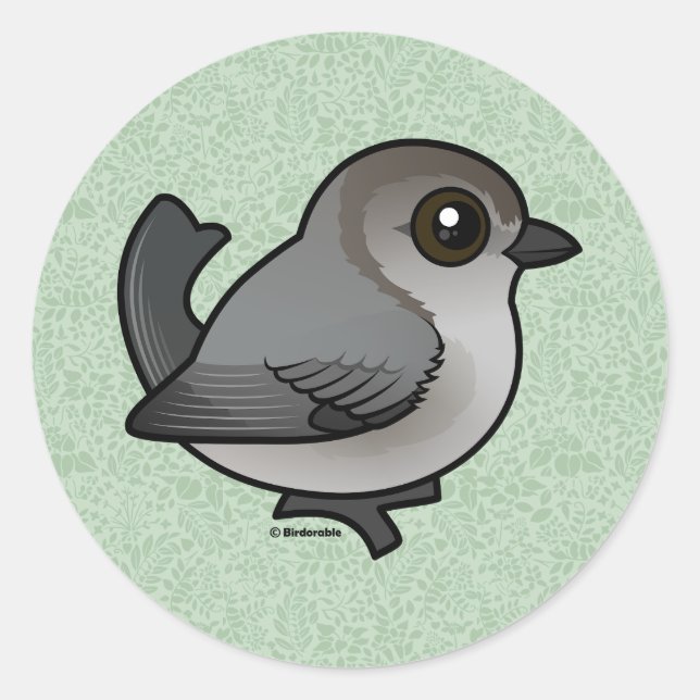 Birdorable Bushtit, Pacific Race Classic Round Sticker (Front)