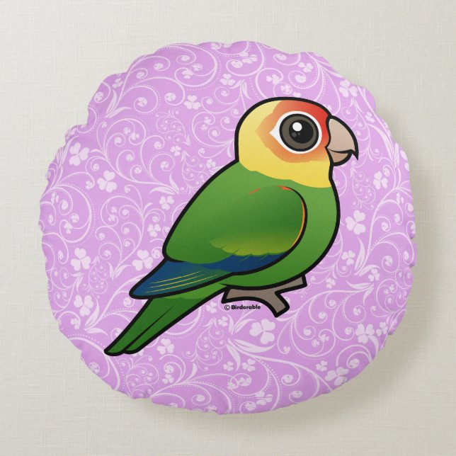 Birdorable Carolina Parakeet Round Cushion (Front)