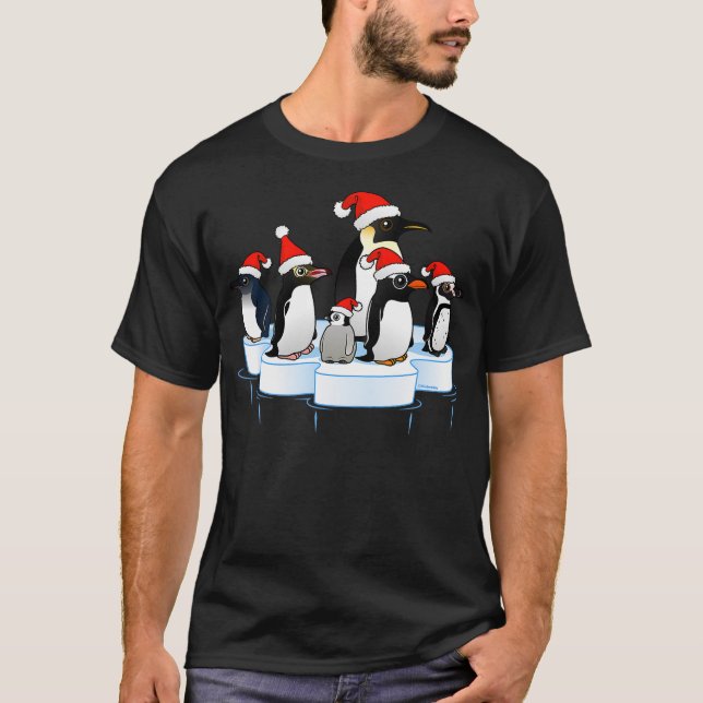 Birdorable Christmas Cute Cartoon Penguin Party Fe T-Shirt (Front)