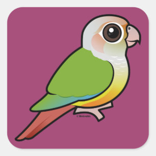 Birdorable Cinnamon Green-cheeked Conure Square Sticker