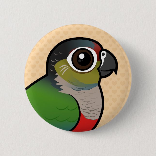 Birdorable Crimson-bellied Parakeet 6 Cm Round Badge (Front)