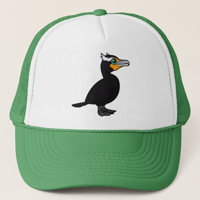 Birdorable Double-crested Cormorant Trucker Hat (Front)