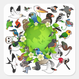 Birdorable Earth Day Square Sticker