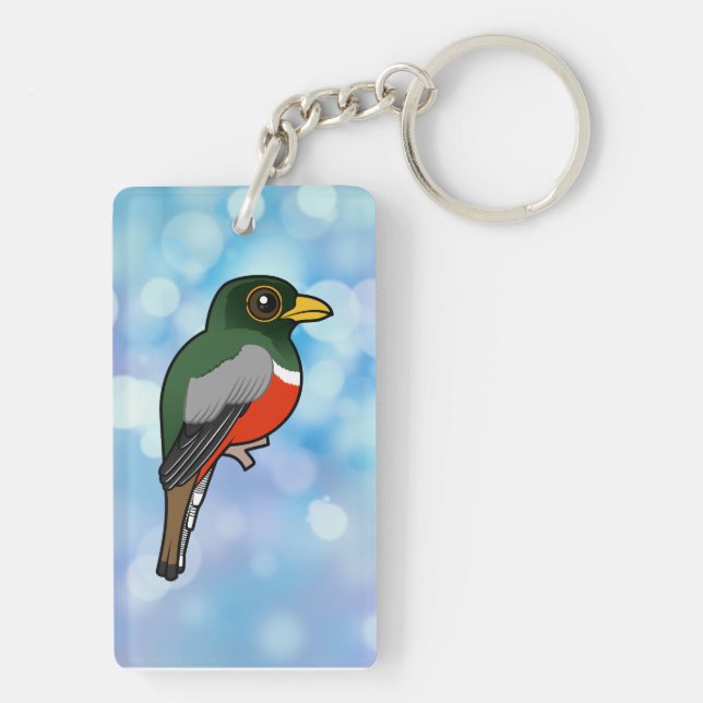 Birdorable Elegant Trogon Key Ring (Back)