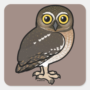 Birdorable Elf Owl Square Sticker