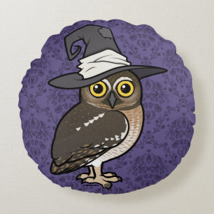 Birdorable Elf Owl Witch Round Cushion