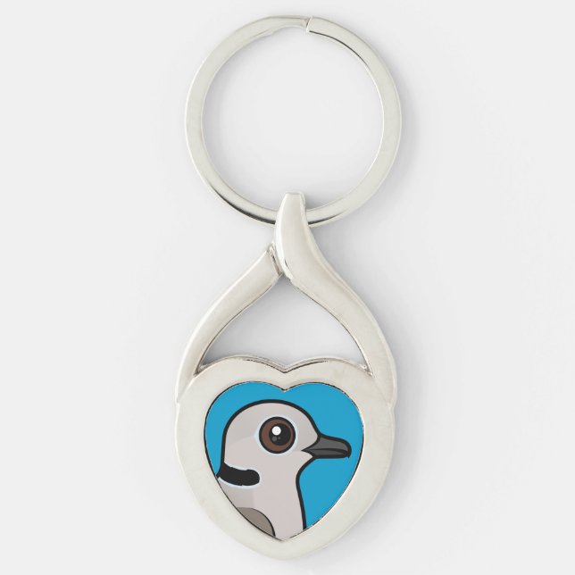Birdorable Eurasian Collared Dove Key Ring (Front)