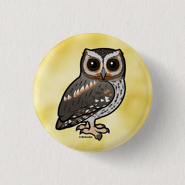 Birdorable Flammulated Owl 3 Cm Round Badge (Front)