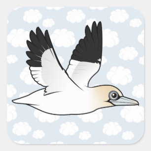 Birdorable Flying Northern Gannet Square Sticker
