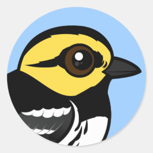 Birdorable Golden-cheeked Warbler Classic Round Sticker