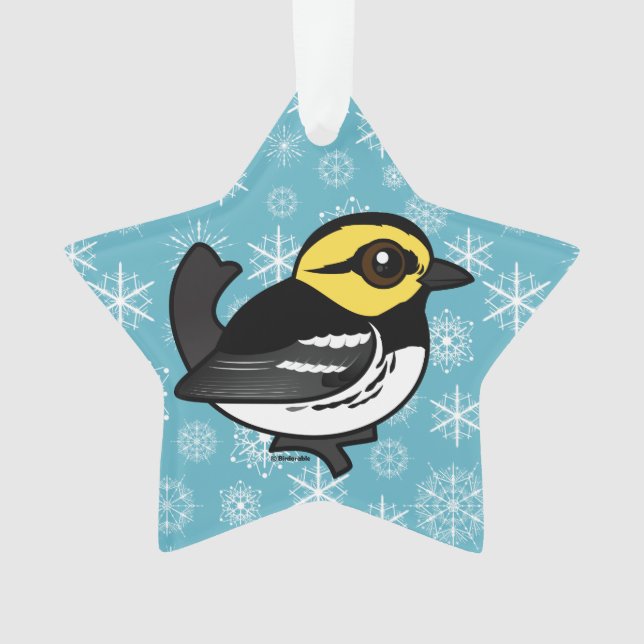 Birdorable Golden-cheeked Warbler Ornament (Front)