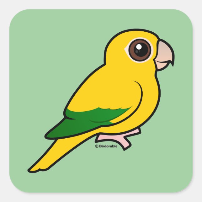 Birdorable Golden Parakeet Square Sticker (Front)