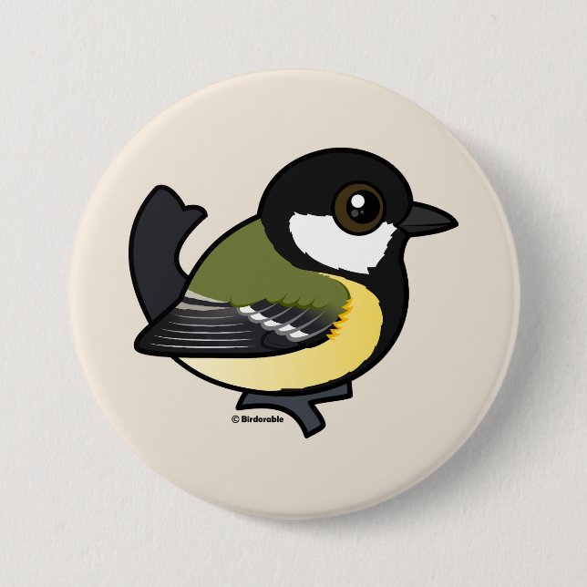 Birdorable Great Tit 7.5 Cm Round Badge (Front)