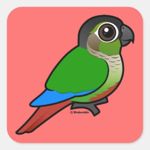 Birdorable Green-cheeked Conure Square Sticker