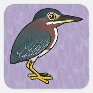 Birdorable Green Heron Square Sticker