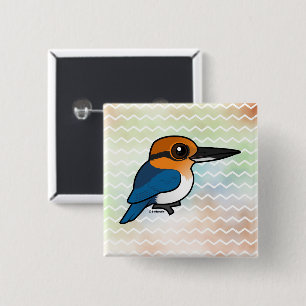 Birdorable Guam Kingfisher 15 Cm Square Badge