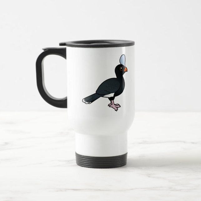 Birdorable Helmeted Curassow Travel Mug (Left)