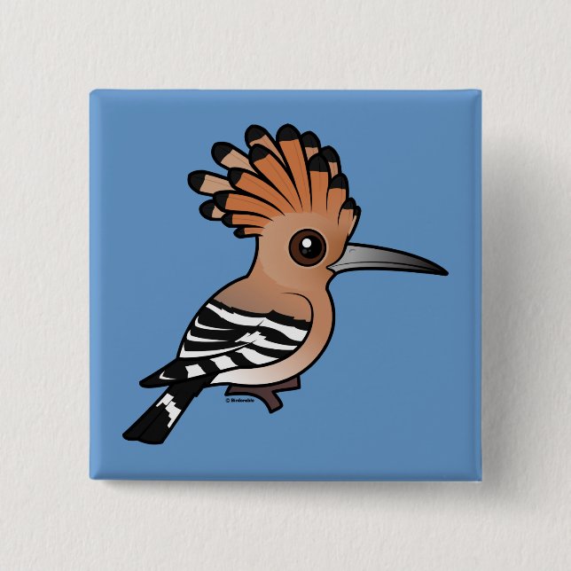 Birdorable Hoopoe 15 Cm Square Badge (Front)