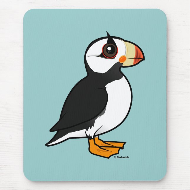 Birdorable Horned Puffin Mouse Mat (Front)