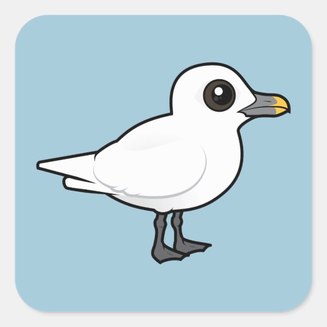 Birdorable Ivory Gull Square Sticker (Front)