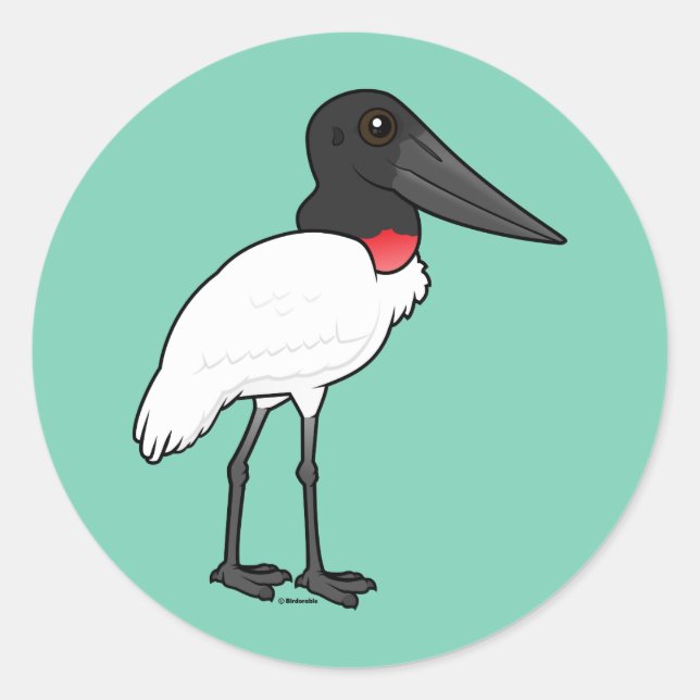 Birdorable Jabiru Classic Round Sticker (Front)