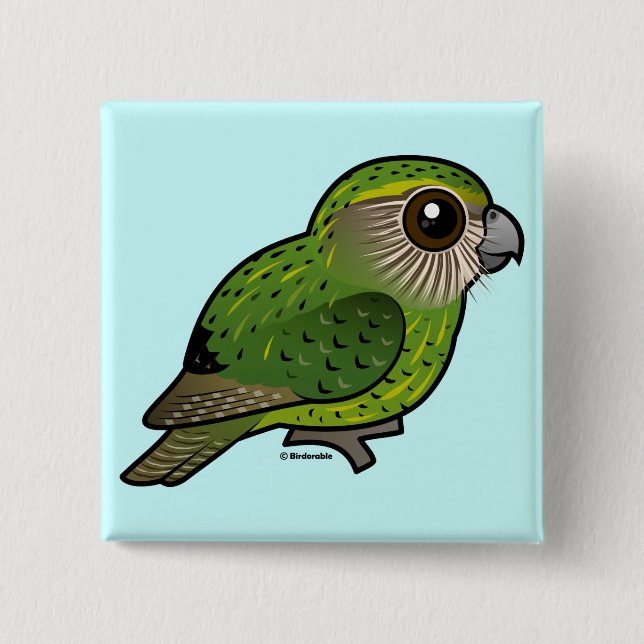 Birdorable Kakapo 15 Cm Square Badge (Front)