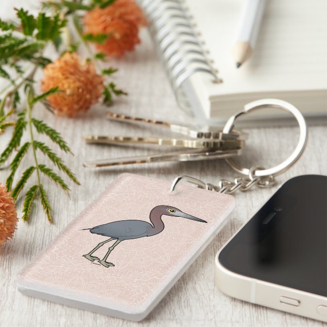 Birdorable Little Blue Heron Key Ring (Front Right)