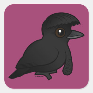 Birdorable Long-wattled Umbrellabird Square Sticker