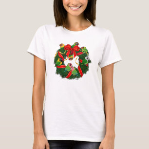 Birdorable Lovebirds Christmas Wreath T-Shirt