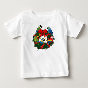 Birdorable Macaws Christmas Wreath Baby T-Shirt
