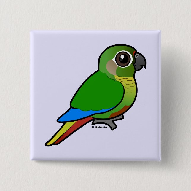 Birdorable Maroon-bellied Parakeet 15 Cm Square Badge (Front)