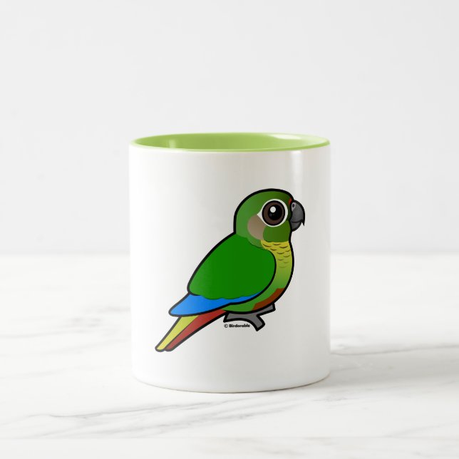 Birdorable Maroon-bellied Parakeet Two-Tone Coffee Mug (Center)