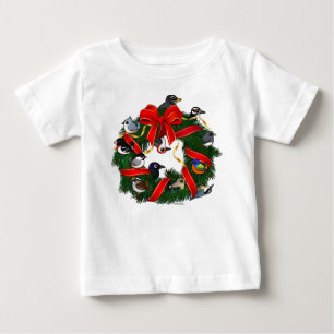 Birdorable NA Backyard Birds Christmas Wreath Baby T-Shirt