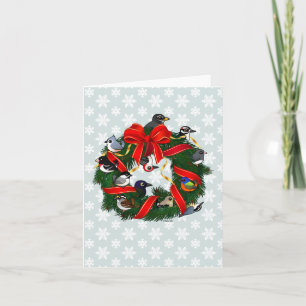 Birdorable NA Backyard Birds Christmas Wreath Holiday Card
