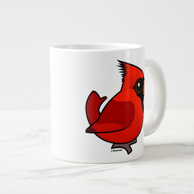 Birdorable Northern Cardinal Large Coffee Mug (Front Right)