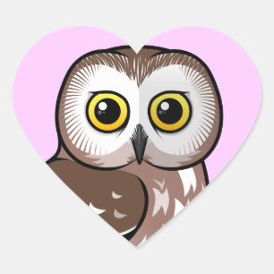 Birdorable Northern Saw-whet Owl Heart Sticker