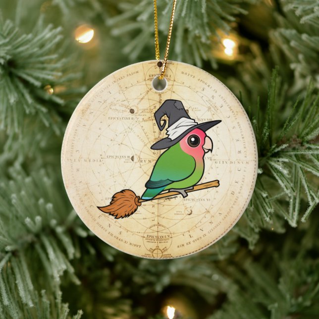 Birdorable Peach-faced Lovebird Halloween Witch Ceramic Tree Decoration (Tree)
