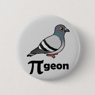 Birdorable PI-geon / Pigeon Pi 6 Cm Round Badge