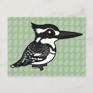Birdorable Pied Kingfisher Postcard