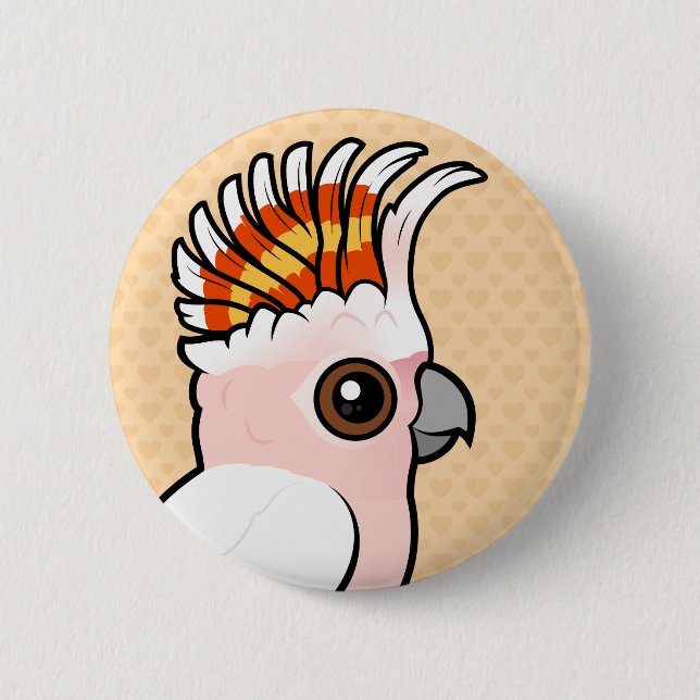 Birdorable Pink Cockatoo 6 Cm Round Badge (Front)