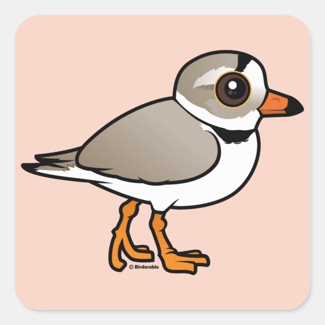Birdorable Piping Plover Square Sticker (Front)