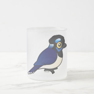 Birdorable Plush-crested Jay Frosted Glass Coffee Mug