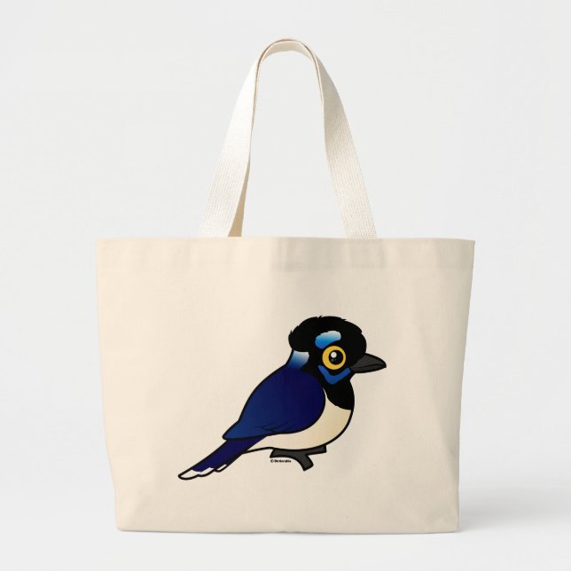 Birdorable Plush-crested Jay Large Tote Bag (Front)