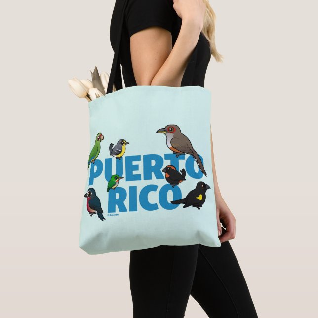 Birdorable Puerto Rico feat. Endemic Birds Tote Bag (Close Up)