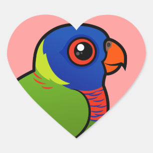 Birdorable Rainbow Lorikeet Heart Sticker