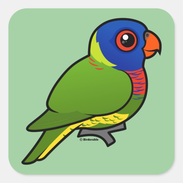 Birdorable Rainbow Lorikeet Square Sticker (Front)