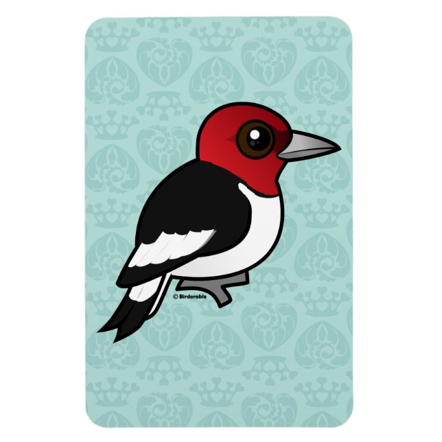 Birdorable Red-headed Woodpecker Magnet (Vertical)