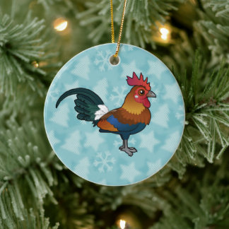 Birdorable Red Junglefowl Ceramic Tree Decoration